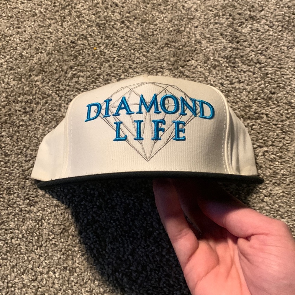 Diamond supply SnapBack hat blue white and black